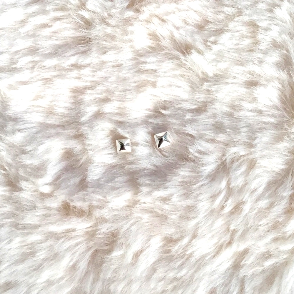 Sterling Silver Square Minimalist Stud Earrings Hypoallergenic Jewelry